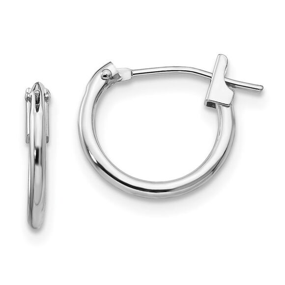 Kazi Luxury 14k White Gold Madi K 1.25mm Hoop Earrings